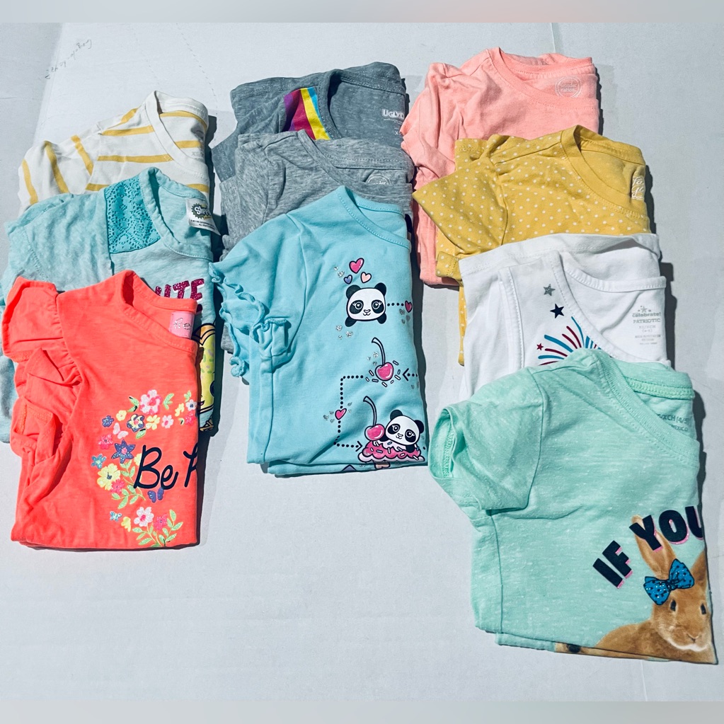 Wonder Nation Kids' T-Shirts In Coral, Pink, And Gray